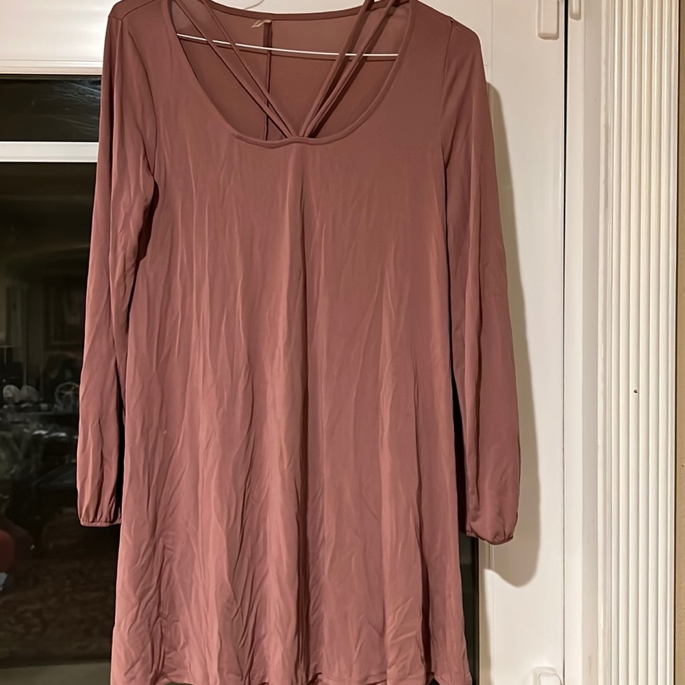 Mittoshop Women’s long sleeve large size short dress